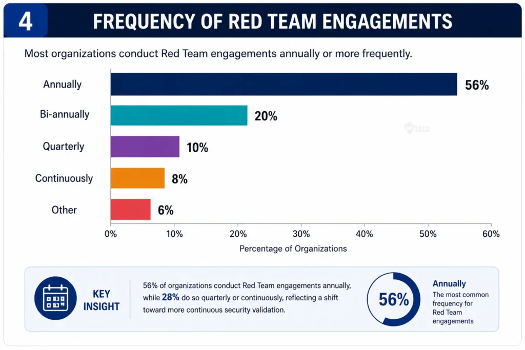 Frequency of red team engagements