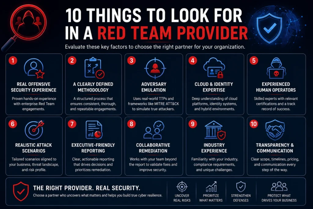 How to Choose the Right Red Team Provider (Enterprise Buyer's Guide) 10 things to look for in a red team provider